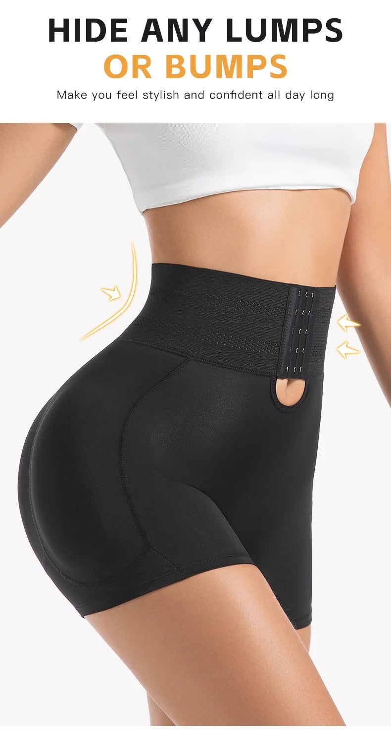 4 Pads Body Shaper Women Hip and Butt Lifter Shapewear Tummy Control Panties Waist Trainer with 3-Row Hooks Slimming Underwear Aviola