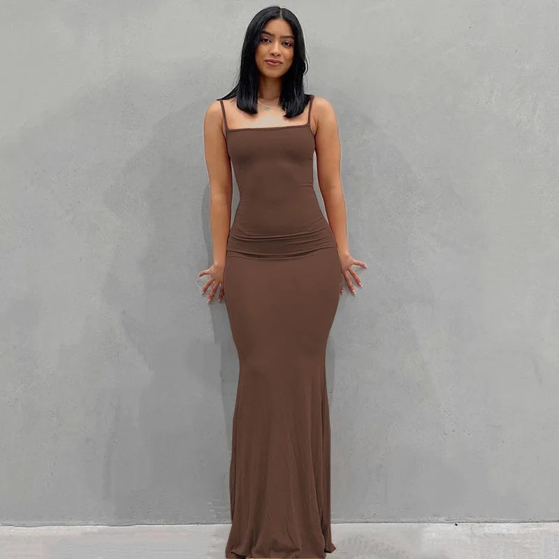 Y2K summer casual style Japanese and Korean casual women's suspender style collarless dress dress Aviola