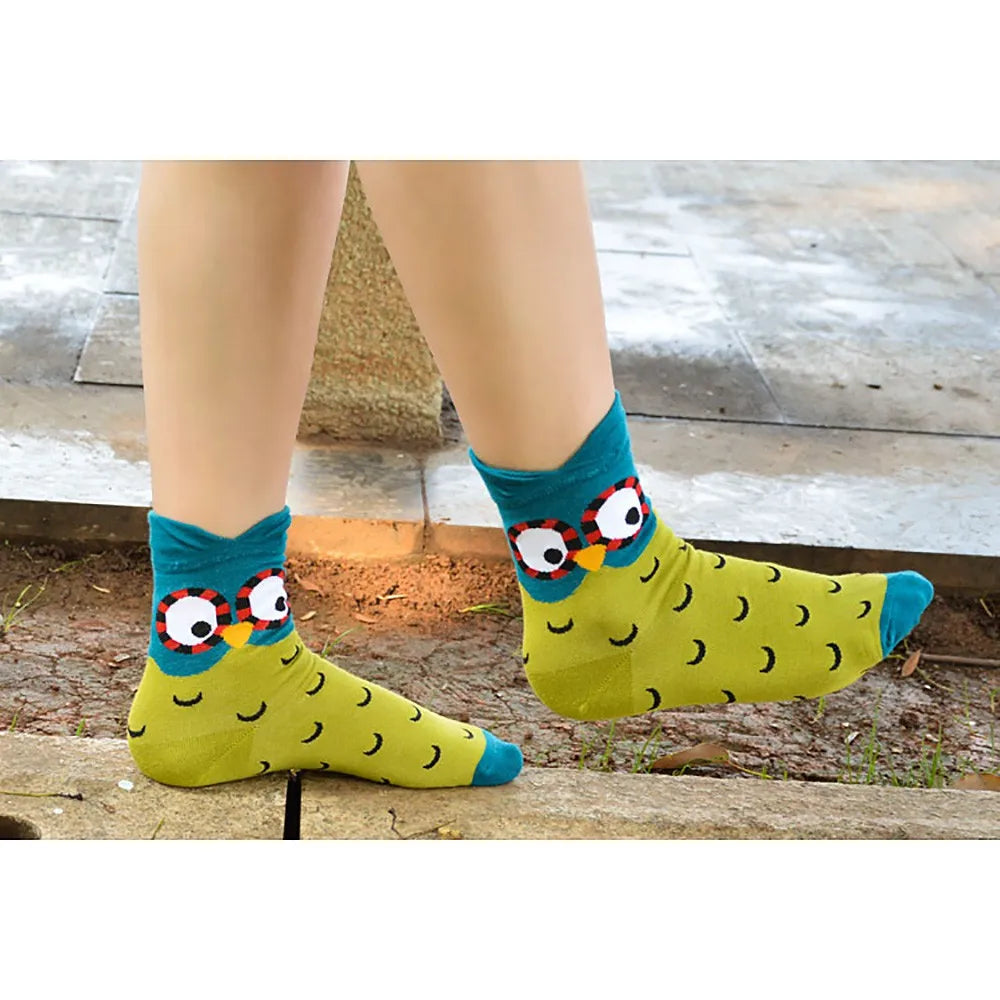 5 Pairs Socks Korea Style Cute Animal  Socks Cartoon Cotton Lady Short Socks Aviola