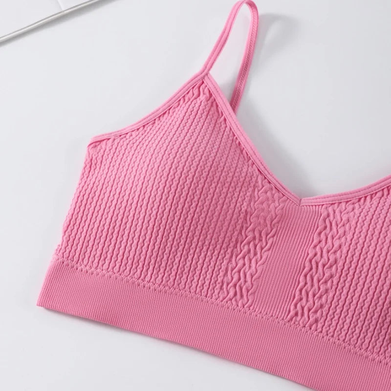 Women Bra Low Waist Briefs Set Seamless Sports Bras Non-wire Bralette Sexy Lingerie Set Female Comfort Ribbed Underwear Set Aviola
