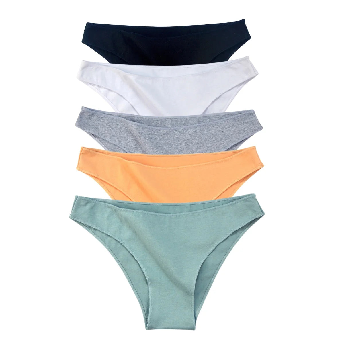 5PCS/Set Cotton Panties Women Low Rise Briefs Solid Color Seamless Underwear Comfy Intimate Breathable Underpants M-XXL Lingerie Aviola