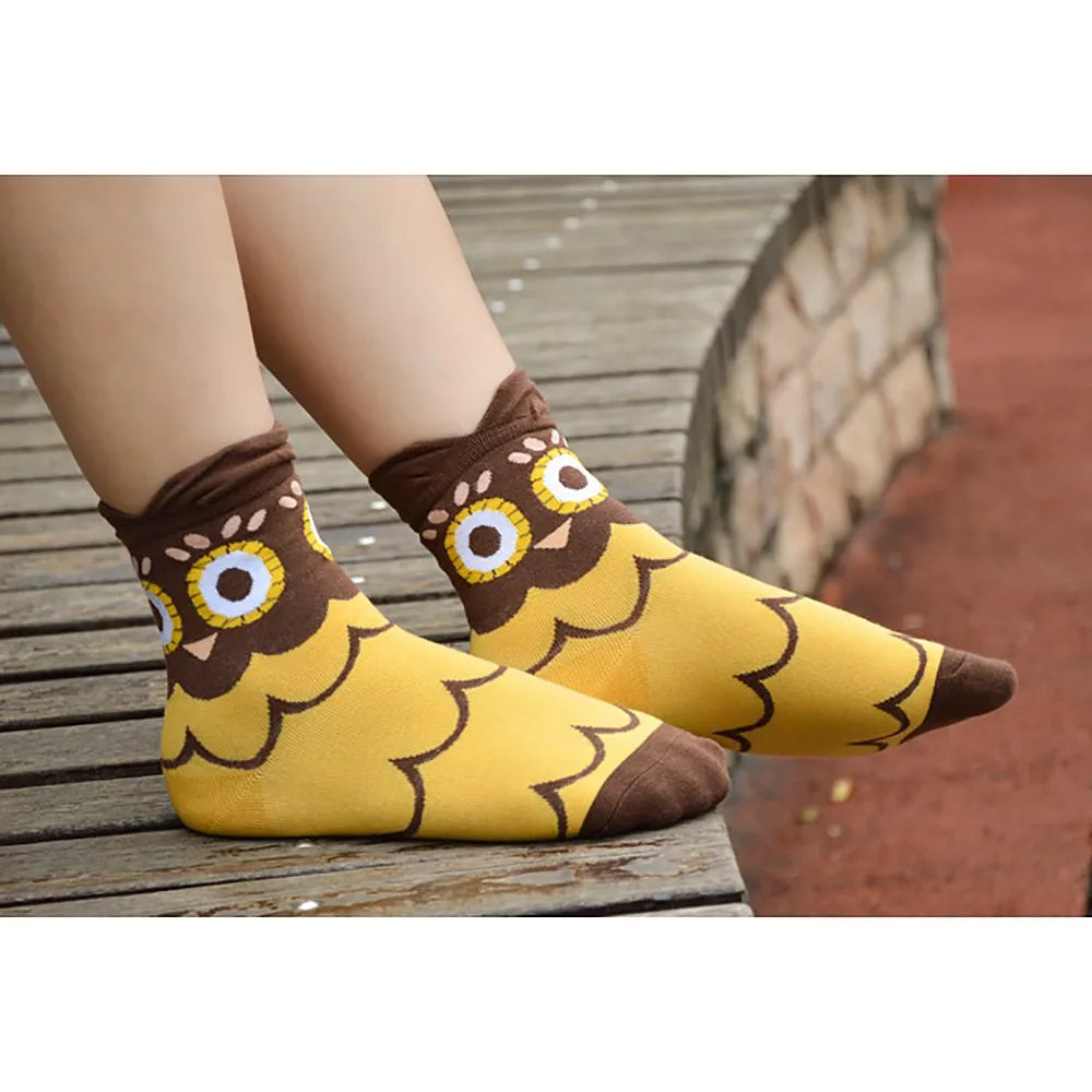 5 Pairs Socks Korea Style Cute Animal  Socks Cartoon Cotton Lady Short Socks Aviola