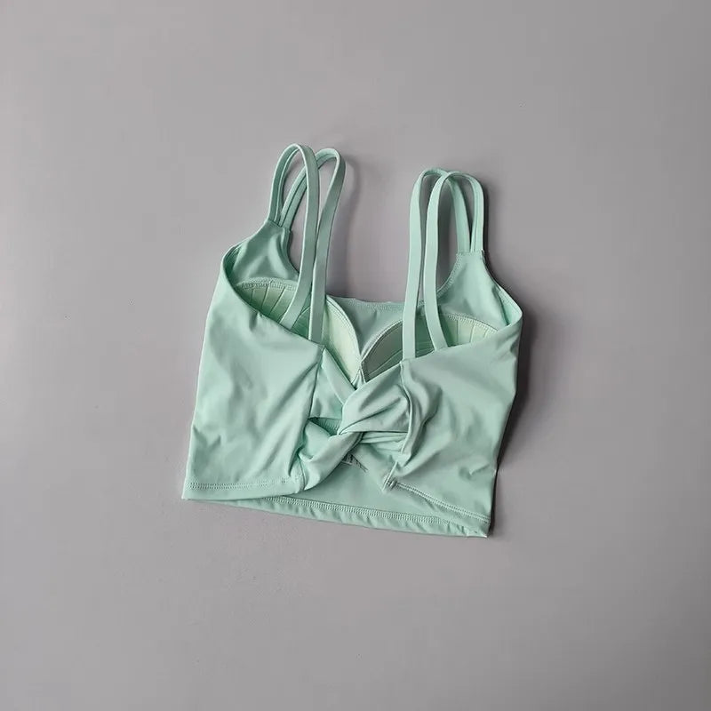 Women's Sports Bras Fitness Top, Sexy Lingerie, Push Up Fixed Pad, Yoga Bra, Back knotted Underwear, Running Vest, Gym Tops Aviola