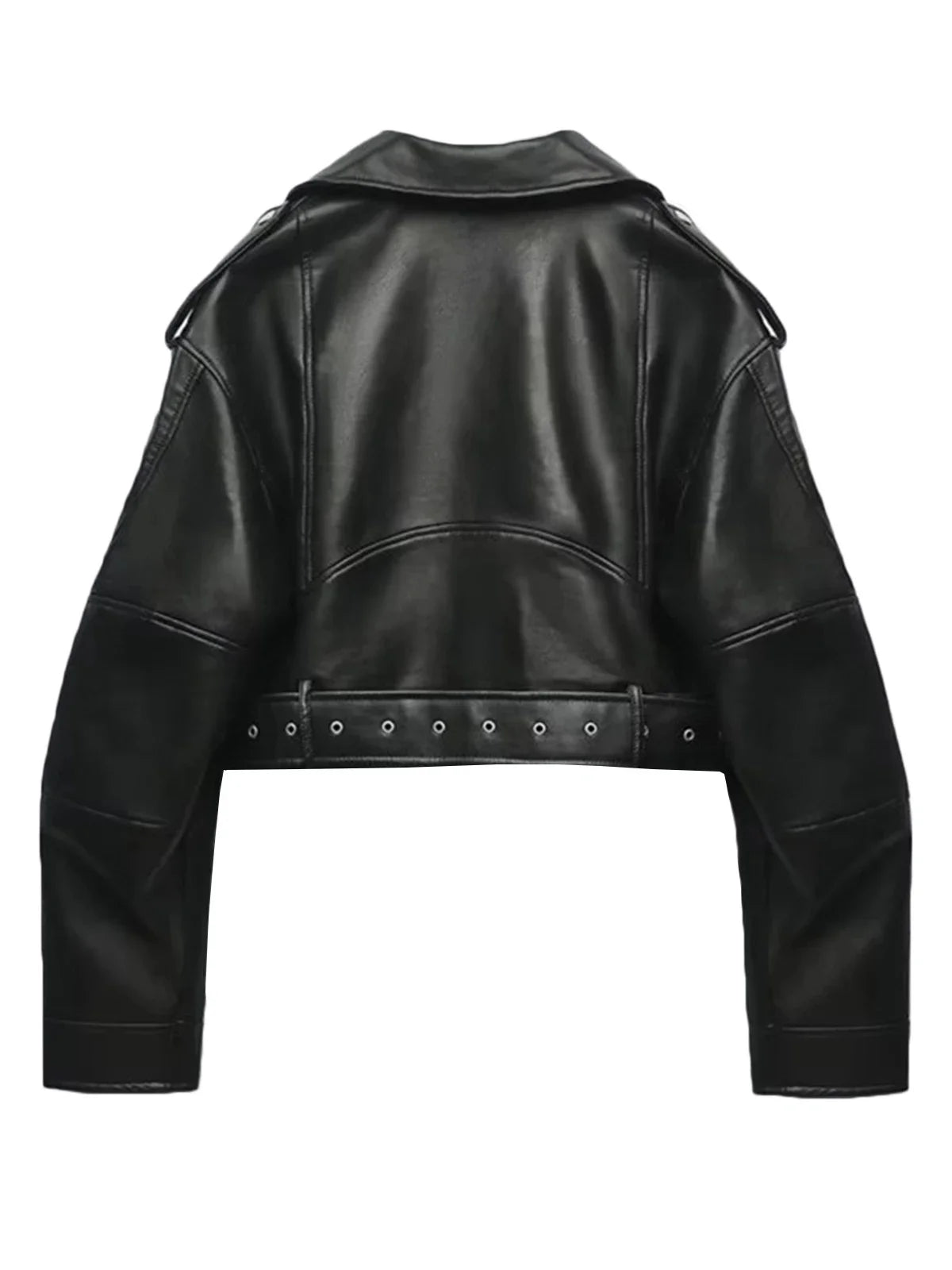 RARF Women Oversized Vintage Loose Pu Faux Leather Short Jacket with Belt Streetwear Female Zipper Retro Moto Biker Coat Outwear Aviola