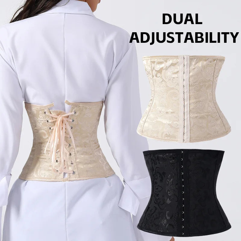 European Style Corset Shapewear Women with 3-Row Buckles Waist Trainer Bodice Slimming Bust Lifter Tight Fit Fashion Shaping Top Aviola