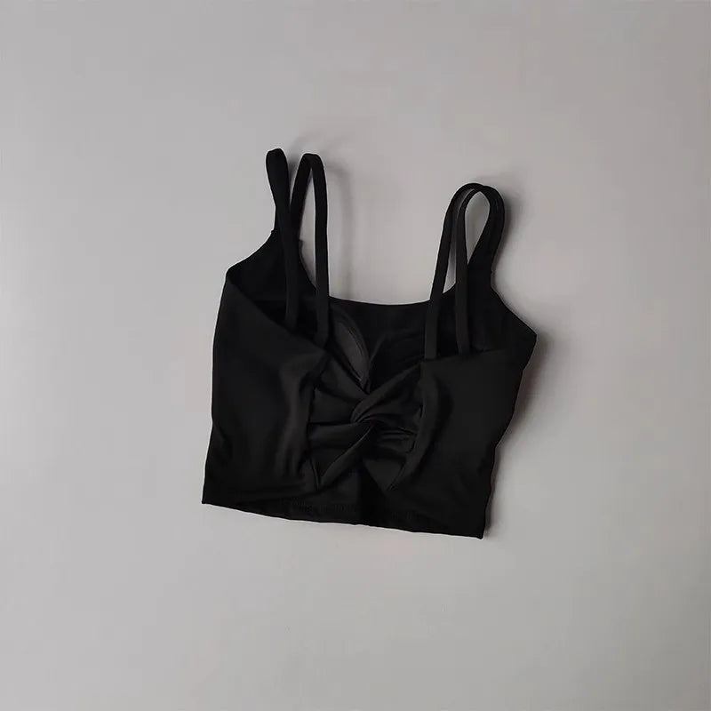 Women's Sports Bras Fitness Top, Sexy Lingerie, Push Up Fixed Pad, Yoga Bra, Back knotted Underwear, Running Vest, Gym Tops Aviola