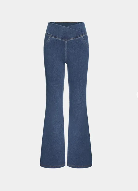 Denim Pant Women Jeans Long Flare Pants Slim Mom Jeans High Waist Yoga Trousers Y2k Streetwear Elegant Splice Sexy Work 2025 Aviola