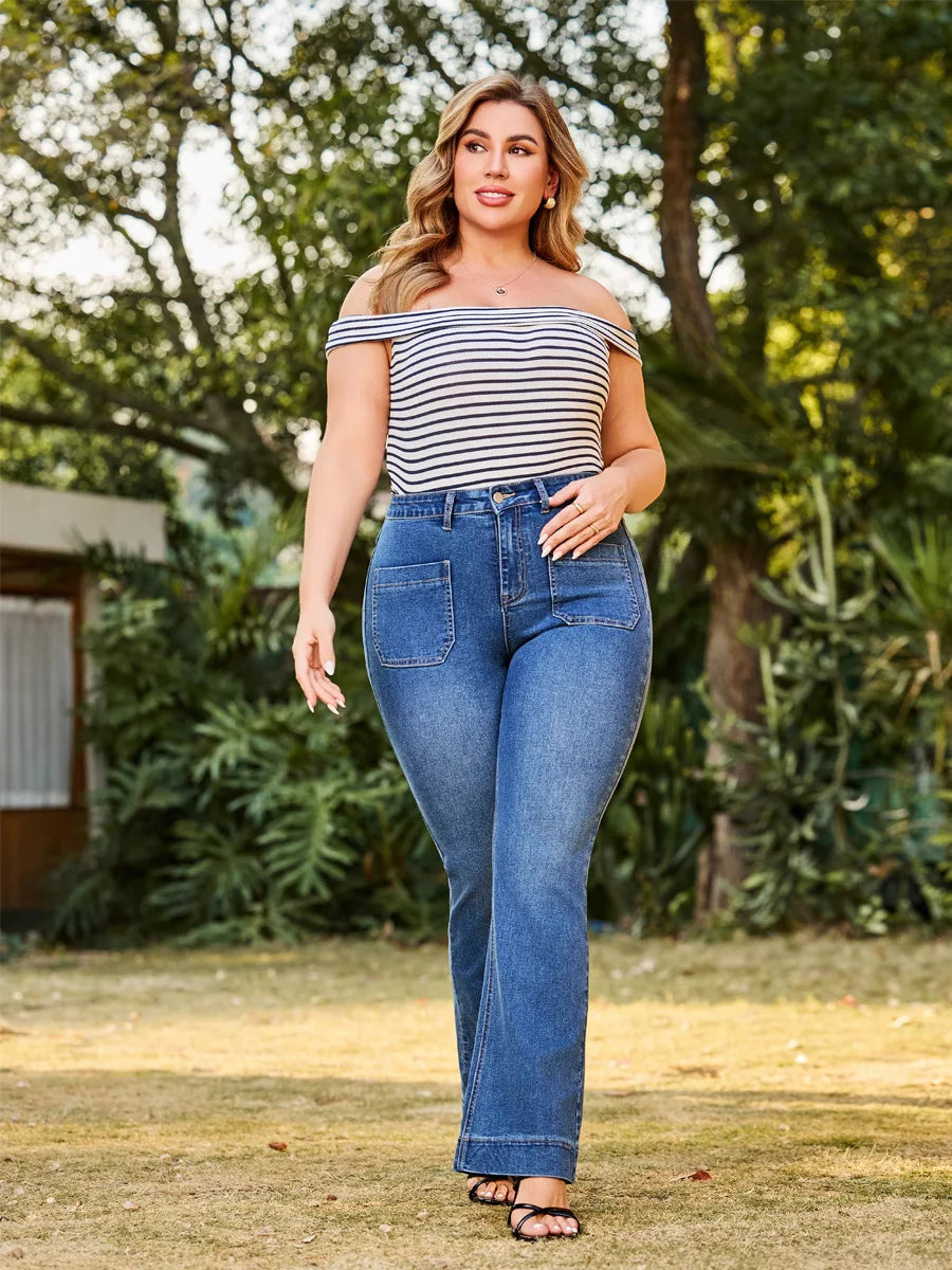 Denim Pant Women Jeans Long Pants High Waist Straight Trousers Y2k Streetwear Casual Party Club Elegant Splice Mom Jeans 2025 Aviola