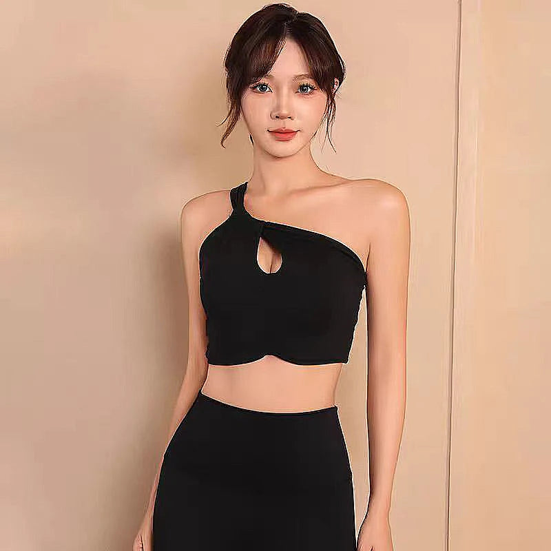 Women Yoga Bra Sexy Slant Strap Fashion Sports Bras Yoga Top Vest Yoga Gym Bra outdoor Sport Running Fitness Sport Underwear Aviola