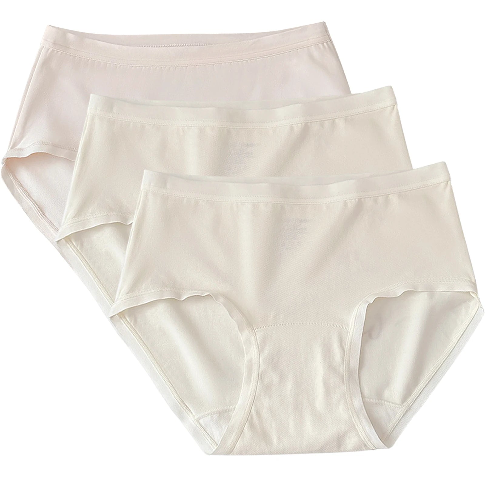 3pcs/Set Plus-Size Cotton Underwears for Women Girl Solid Color Breathable Underpants Comfortable Soft Panties Aviola