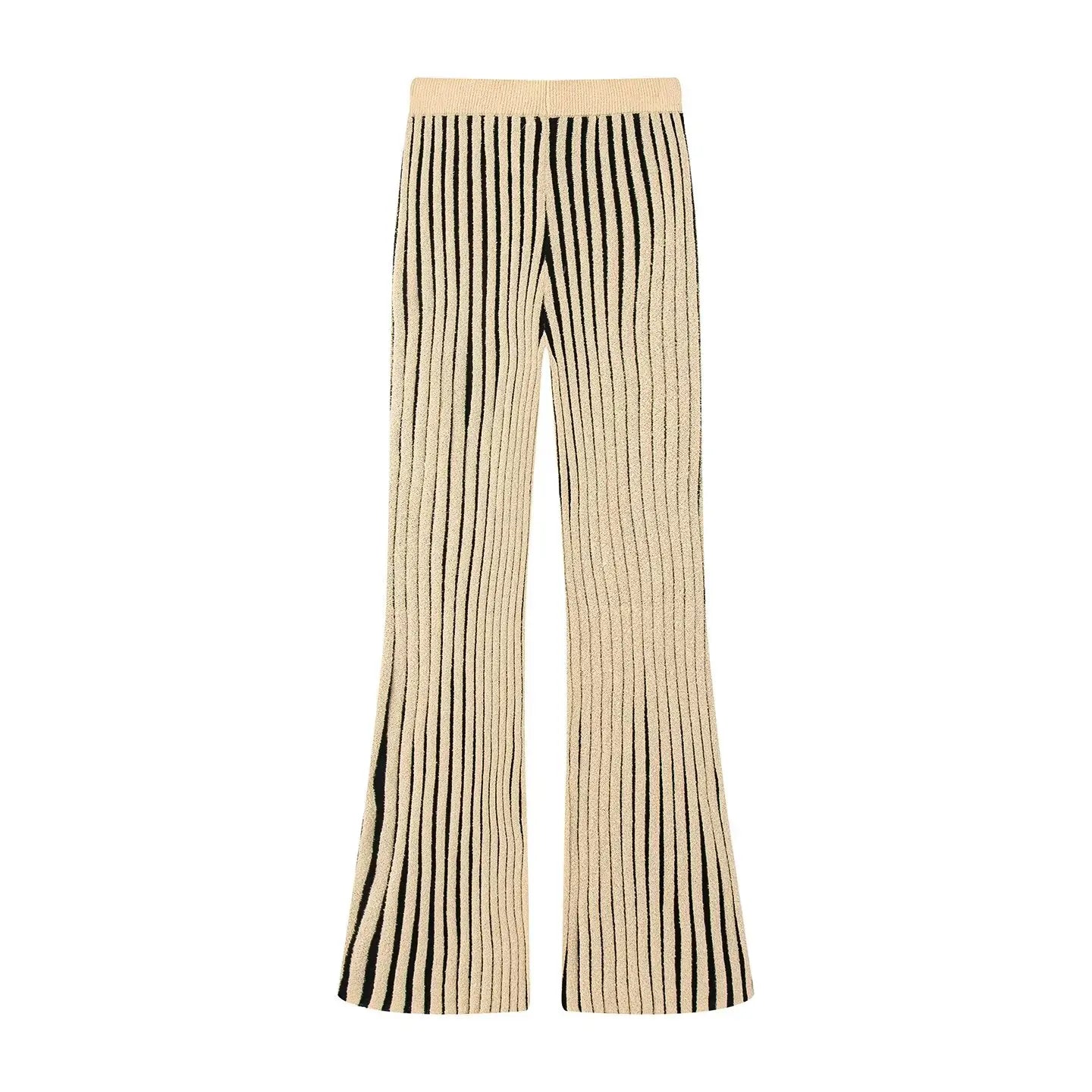 UNIZERA Casual Chic Suit Striped Drop Shoulder Sleeveless Knit Top + High Waist Pants 2025 Summer New Arrivals Women's Clothing Aviola