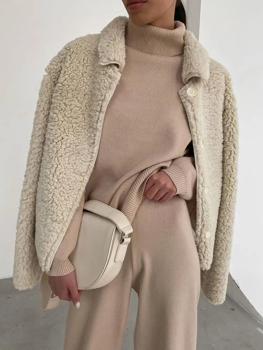 Women Tracksuit Two Pieces Set Long Sleeve Turtleneck Pullover Solid Color Hoodies Wide Leg Pants Drawstring Autumn Casual 2023 Aviola