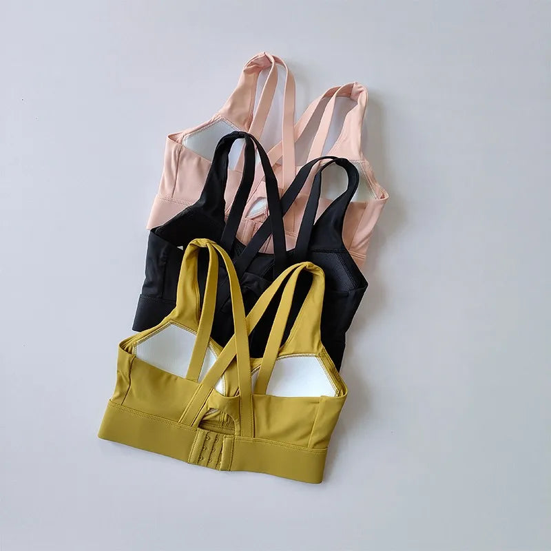 High-end Sports Bra Gym Push Up Bra Women Back High Impact Workout Sport Top Crop Fitness Wear For Yoga Gym Brassiere Sportswear Aviola