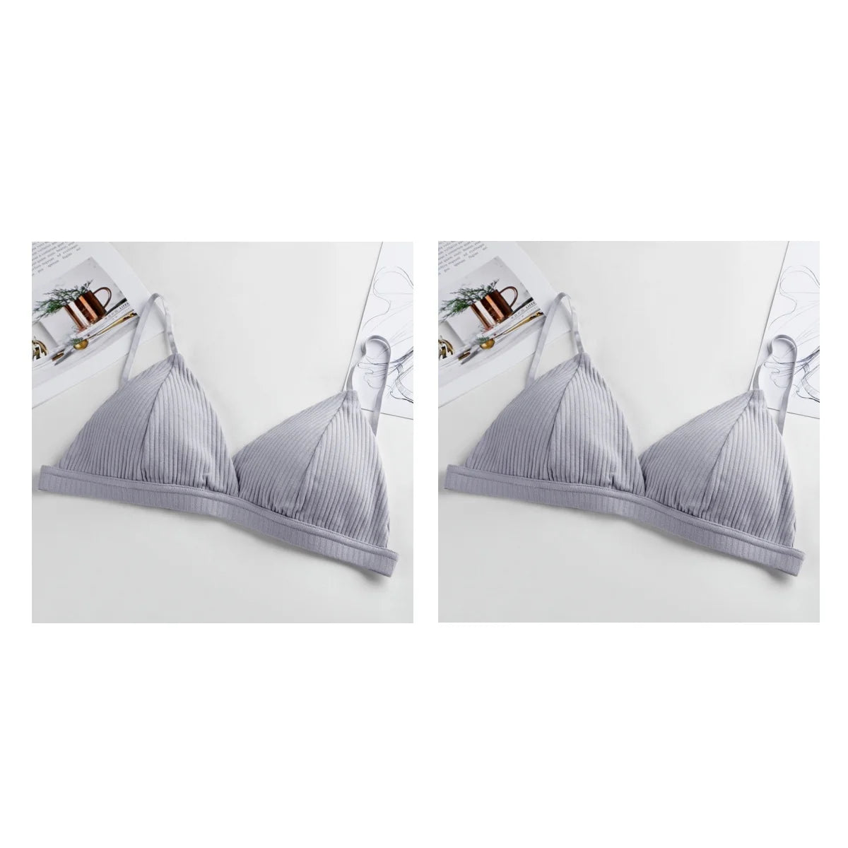 2Pcs/Set Cotton Bras For Women Push Up Bralette Sexy Lingerie Brassiere Female Wire Free Seamless Underwear Padded Bras Aviola