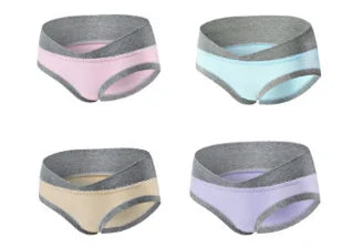 4PCS/Set V-Shape Low Waist Stitching Color Stylish Soft Comfortable Seamless Underpants Set for Pregnant Women Aviola