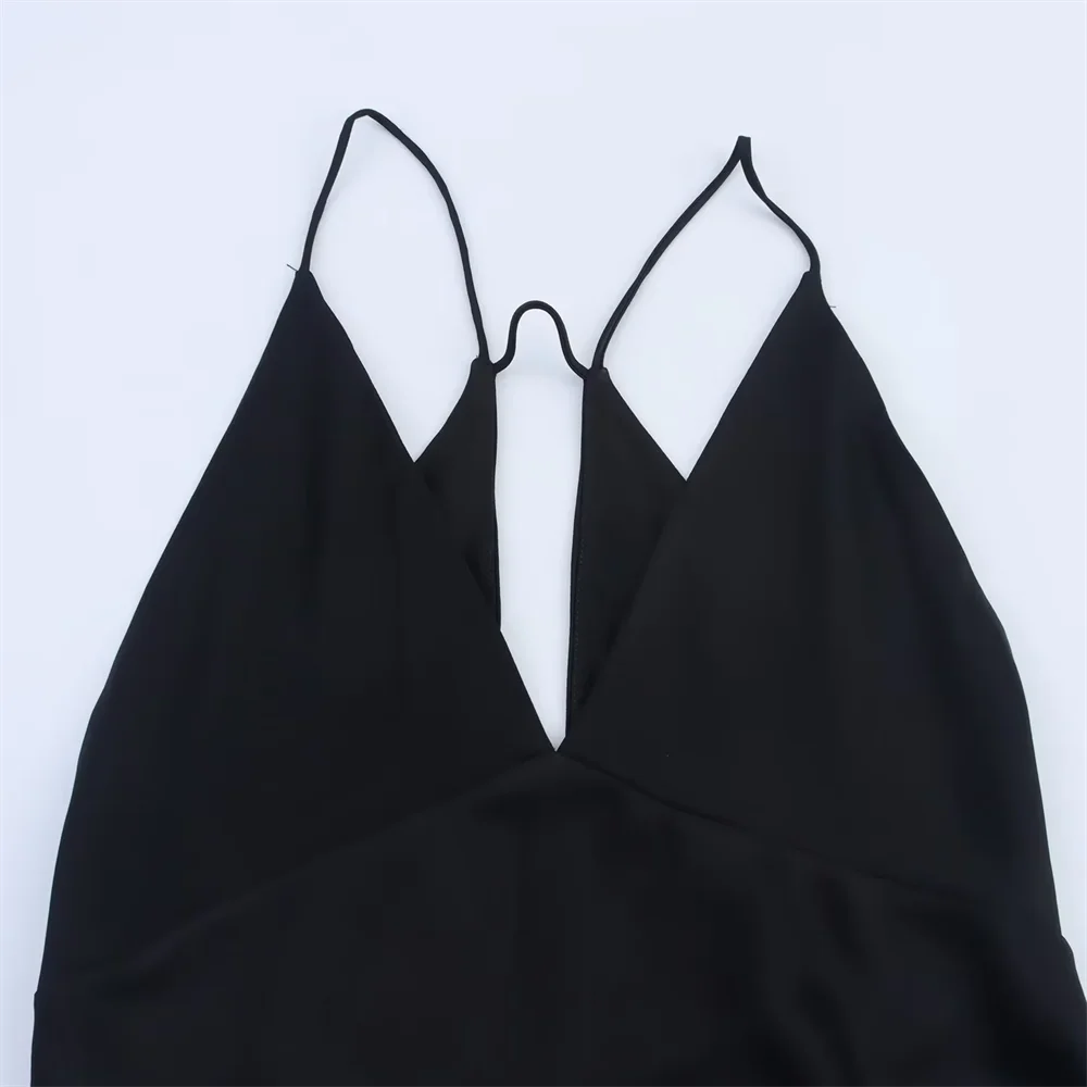 BM&MD&ZA2025sexy simple temperament V-neck underwear-style suspender dress long skirt summer new women's clothing Aviola