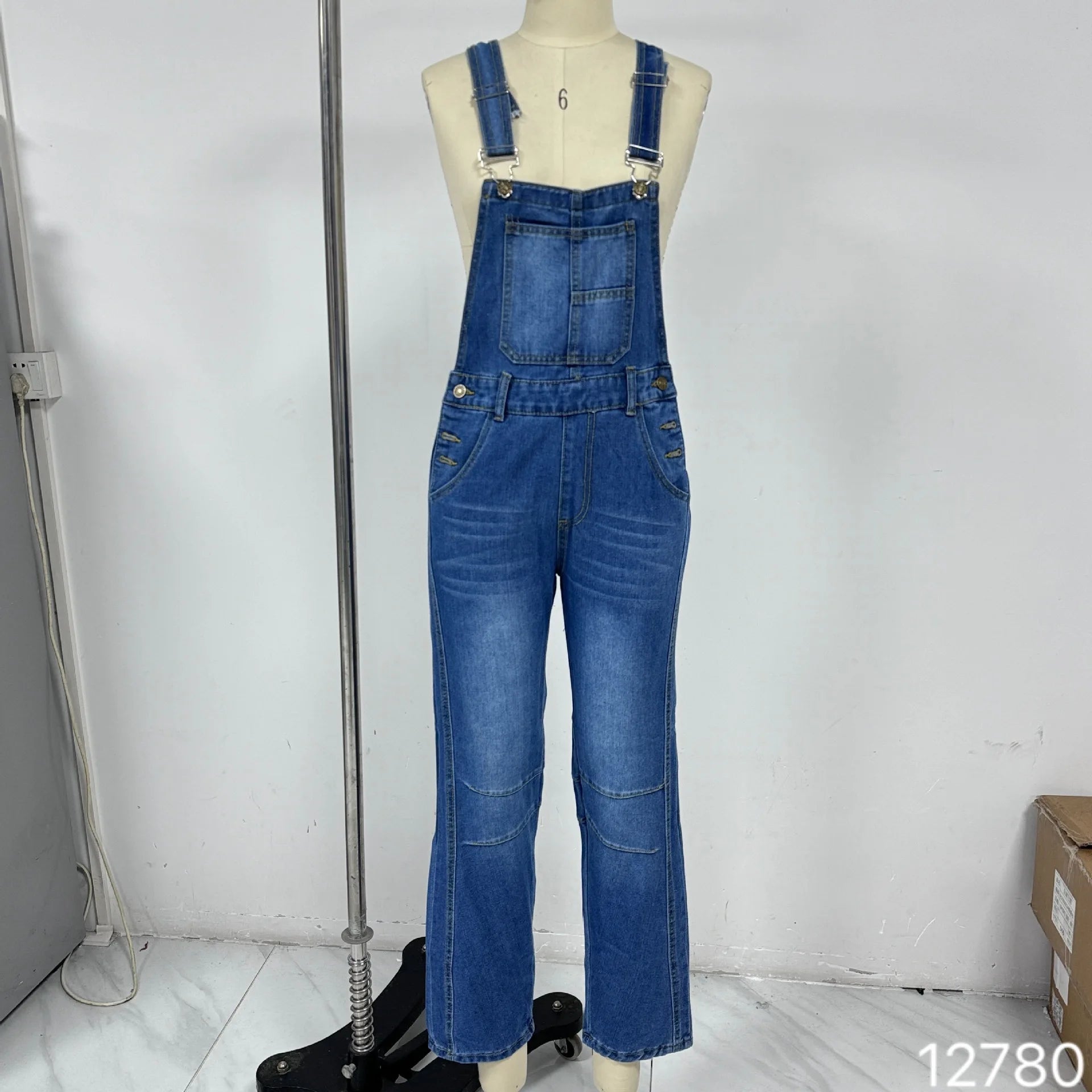 Jeans Women Denim Cargo Pants Wide Leg Long Pant Jumpsuit Y2k Streetwear Button Pocket Casual Straight Trousers Overalls Aviola