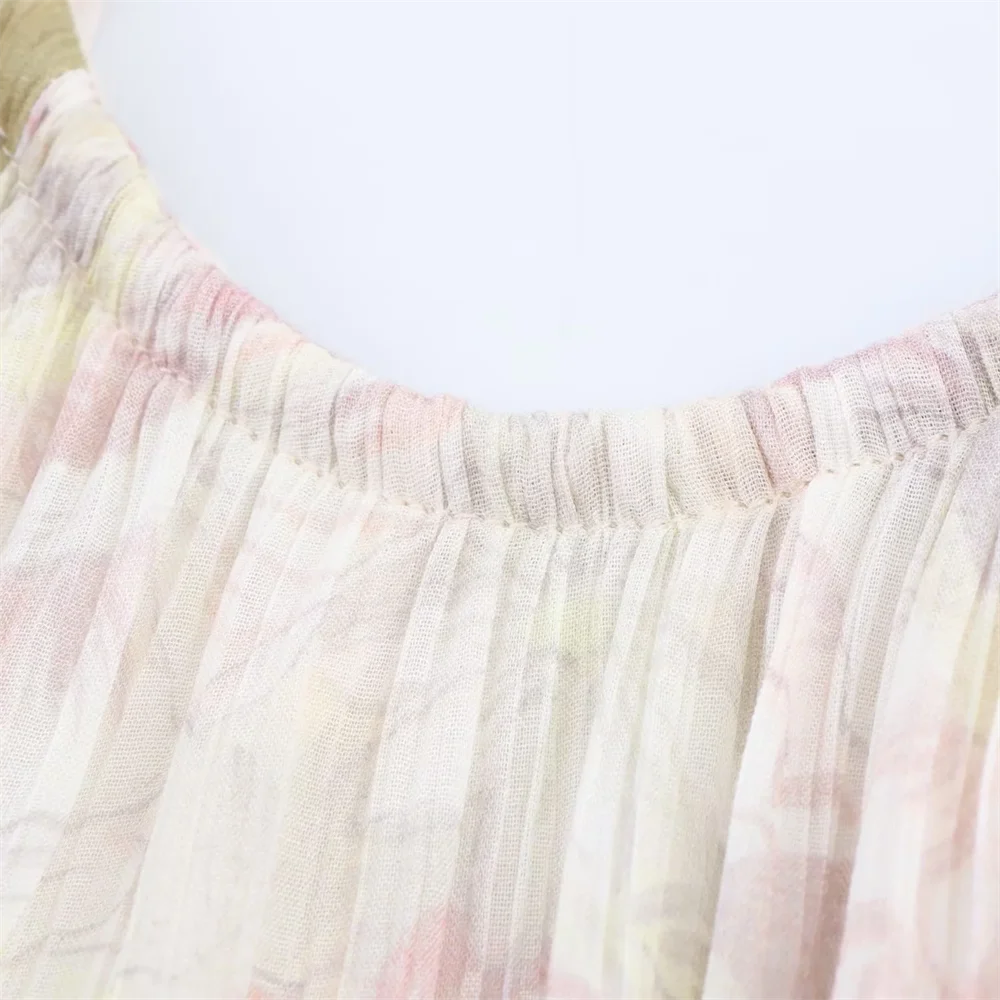 BM&MD&ZA2025flower print patchwork holiday style backless loose sling long dress summer new women's clothing Aviola