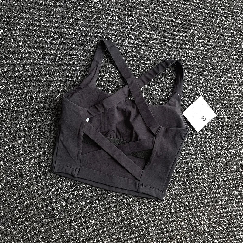 Women Top Cross Strap Sports Bra Push Up Sport Bra Yoga Crop Top Brassiere Yoga Fitness Top Breathable Beauty Back Gym Bras Aviola