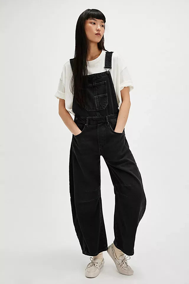 Jeans Women Denim Cargo Pants Wide Leg Long Pant Jumpsuit Y2k Streetwear Button Pocket Casual Straight Trousers Overalls Aviola