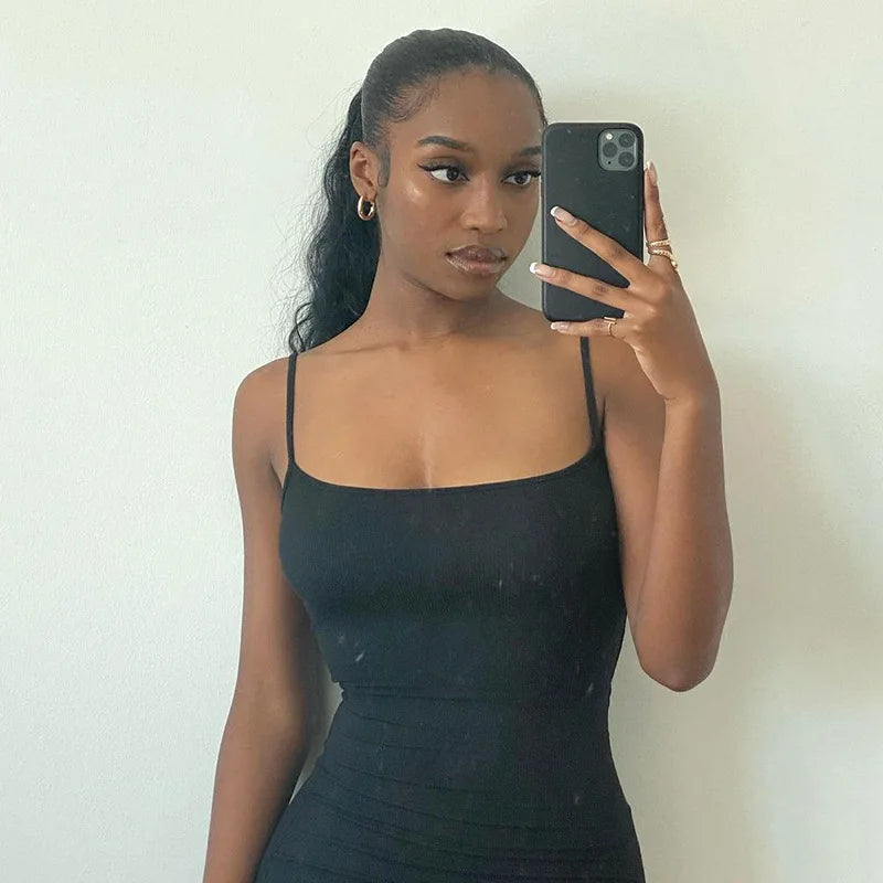 Y2K summer casual style Japanese and Korean casual women's suspender style collarless dress dress Aviola