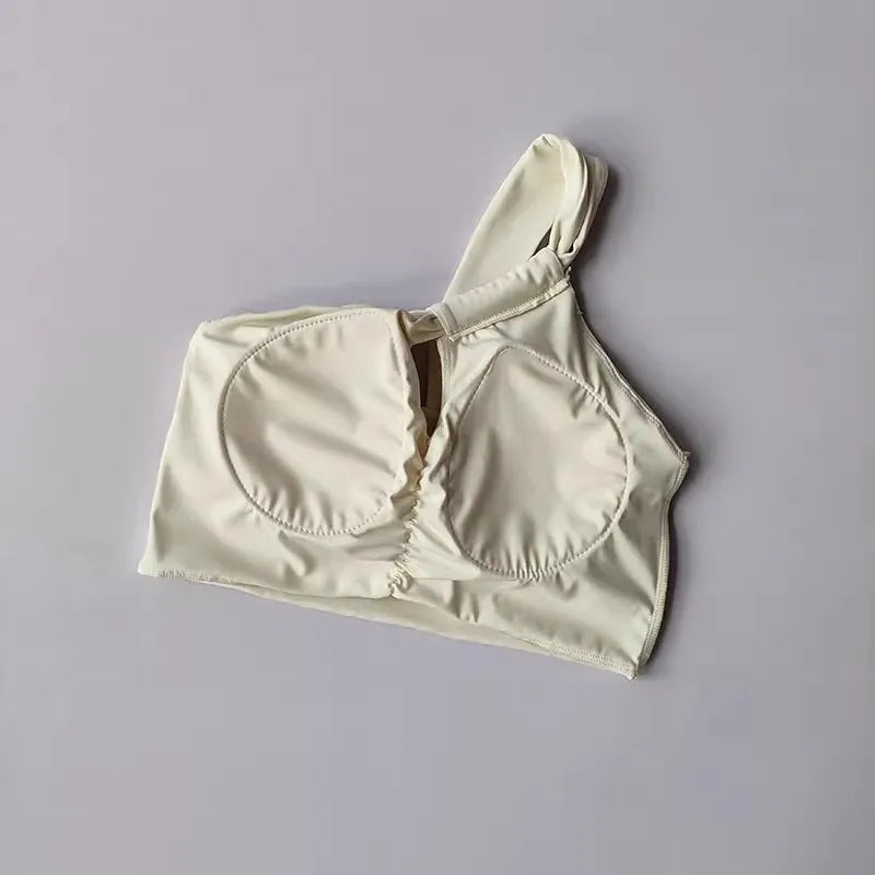 Women Yoga Bra Sexy Slant Strap Fashion Sports Bras Yoga Top Vest Yoga Gym Bra outdoor Sport Running Fitness Sport Underwear Aviola