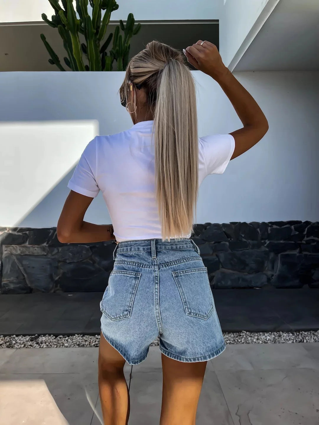 Shorts Denim Pant Women Jeans Short Pants Hot Drilling High Waist Straight Trousers Y2k Streetwear Elegant Mom Jeans Summer 2025 Aviola