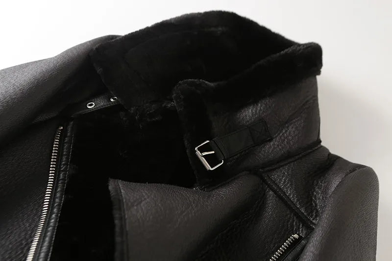 RARF The new  women's jacket with extra thick warm and extra thick lamb feather rider jacket with artificial fur Aviola