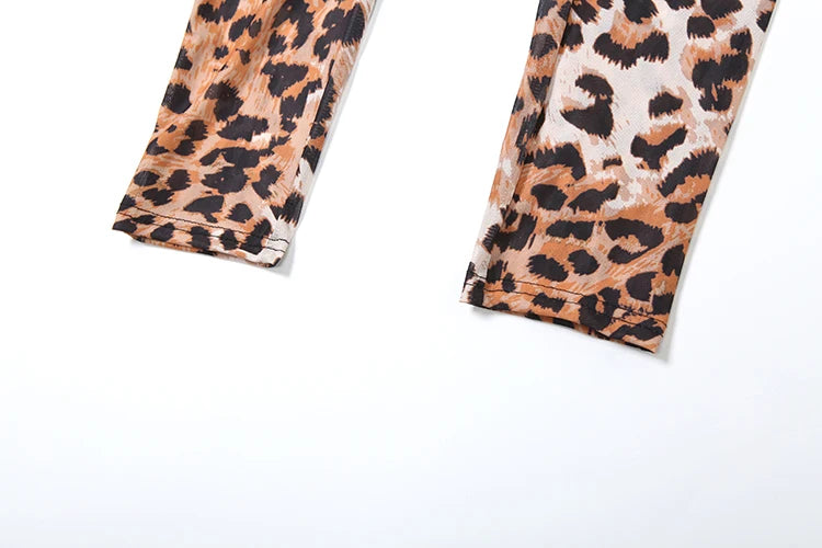 Nibber See Through Leopard Print Jumpsuit Women Sexy midnight full sleeve Hipster Fit Street Clubwear Party Workout Overalls Aviola