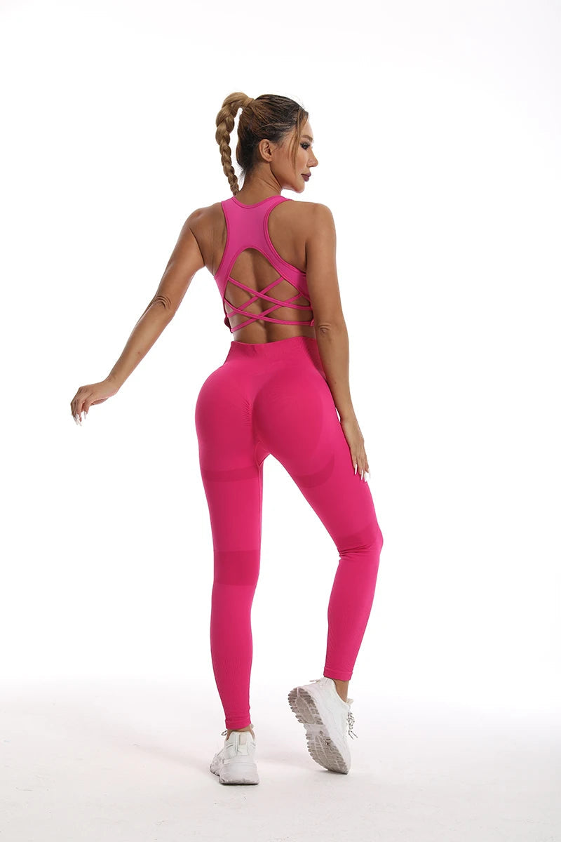 Women's tracksuit Fitness Yoga Sets Sportswear Workout Sports Bra+High Waist Leggings Gym Clothing Seamless Sports Suits Aviola