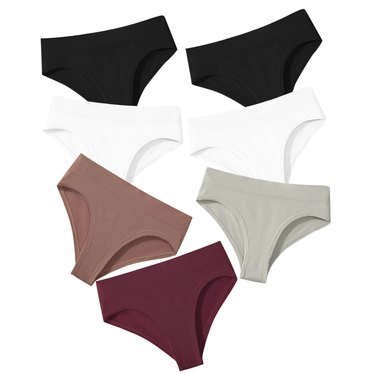 7Pcs/Set High Rise Briefs Women Panties Seamless Underwear Female Underpants Solid Color S-XXXL Sexy Lingerie Comfort Panty Aviola