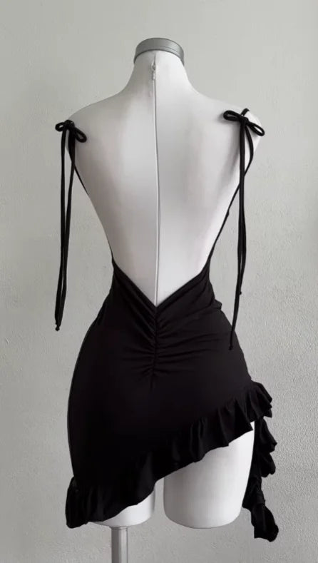 High-end feel Y2K sexy backless lace up spicy girl's hip hugging skirt Aviola