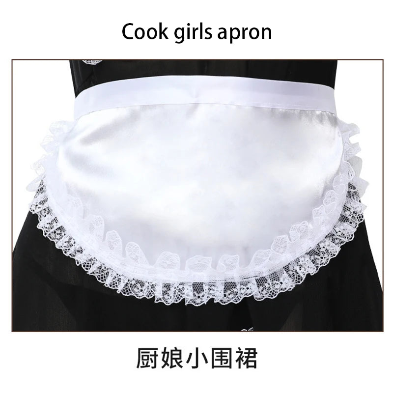 Erotic Crotchless Lingerie Women Sexy French Apron Maid Dress T Pants Costume Set Lolita Cosplay Costumes Servant Role Play Suit Aviola