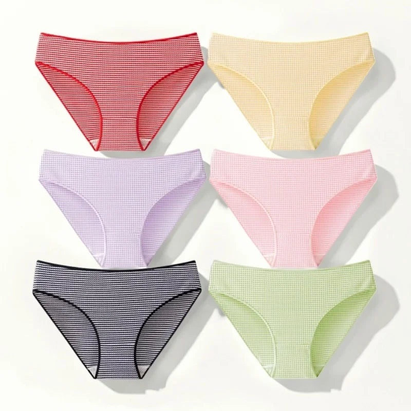 Women Panties Breathable Crotch Warm Underwear for Women Sexy Seamless Briefs Stripes Low Rise Pants Female Winter Lingerie Aviola