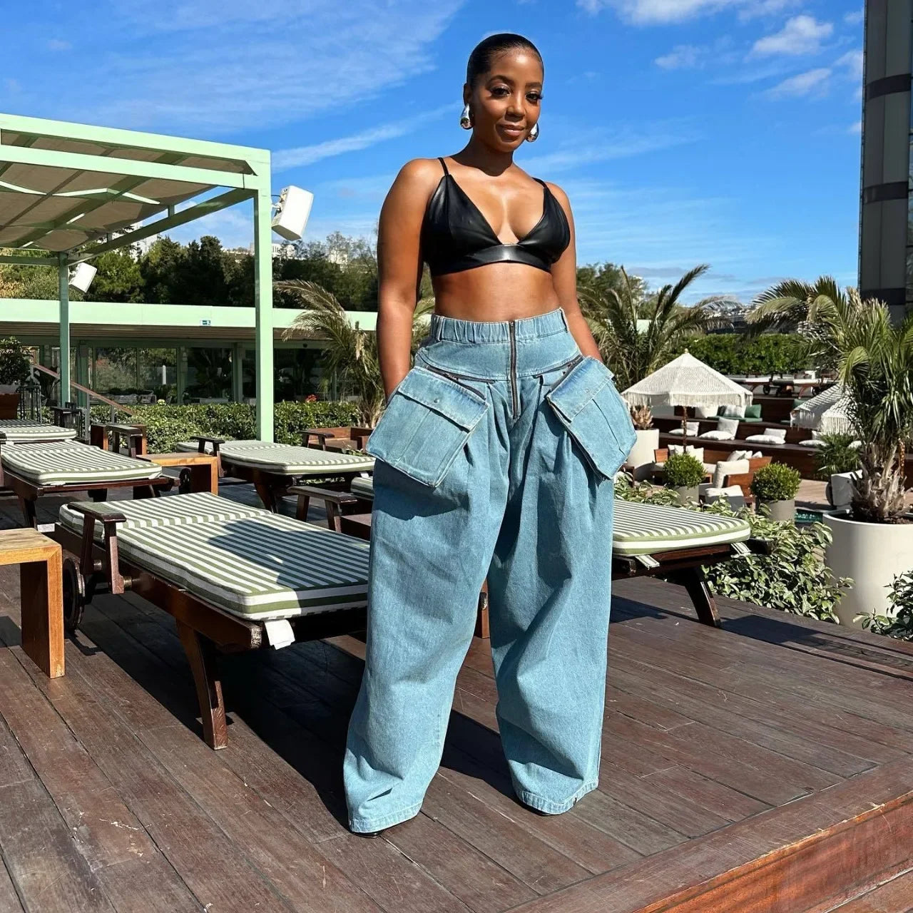 Denim Two Piece Sets Women Coat Jacket Wide Leg Pants Jeans Suits Matching Sets Trousers Outfits 2025 Y2k Streetwear Party Aviola