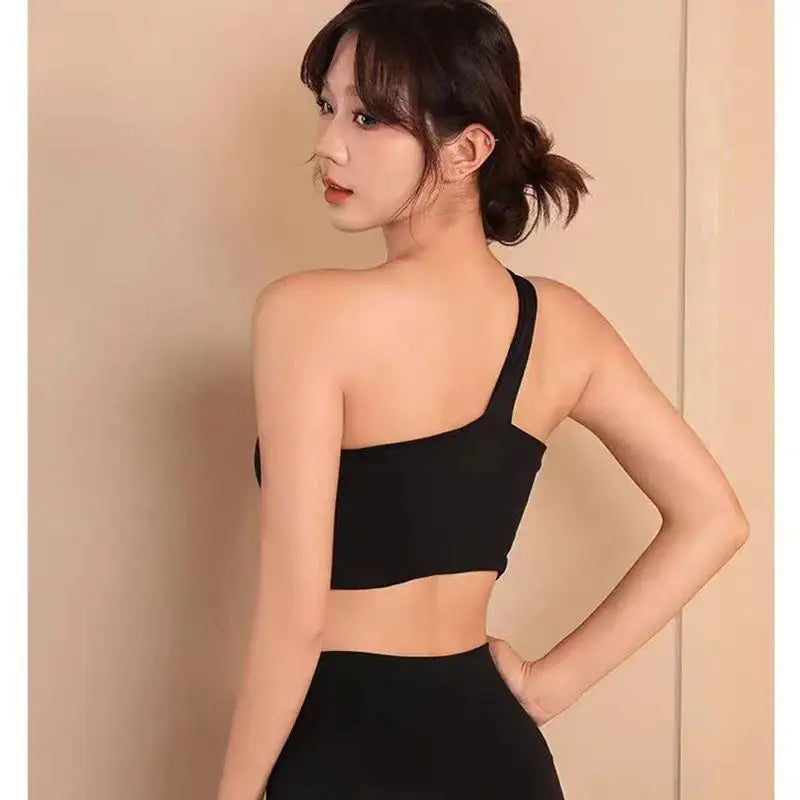 Women Yoga Bra Sexy Slant Strap Fashion Sports Bras Yoga Top Vest Yoga Gym Bra outdoor Sport Running Fitness Sport Underwear Aviola