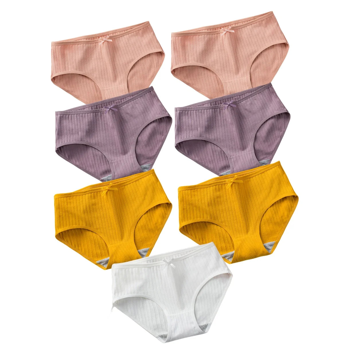 7Pcs/Set Cotton Panties Low Waist Briefs Women Sexy Lingerie Female Underpants Panty Solid Color Breathable Underwear Intimates Aviola
