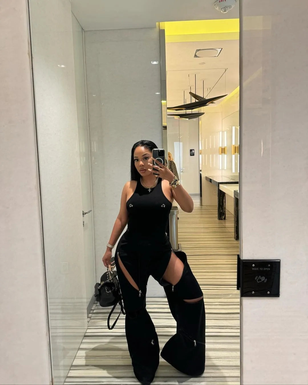 Women Boot Cut Pants Mid Waist Zipper Trousers Drawstring Pant Casual Office Lady Loose Long 2025 Summer Capris Y2k Streetwear Aviola