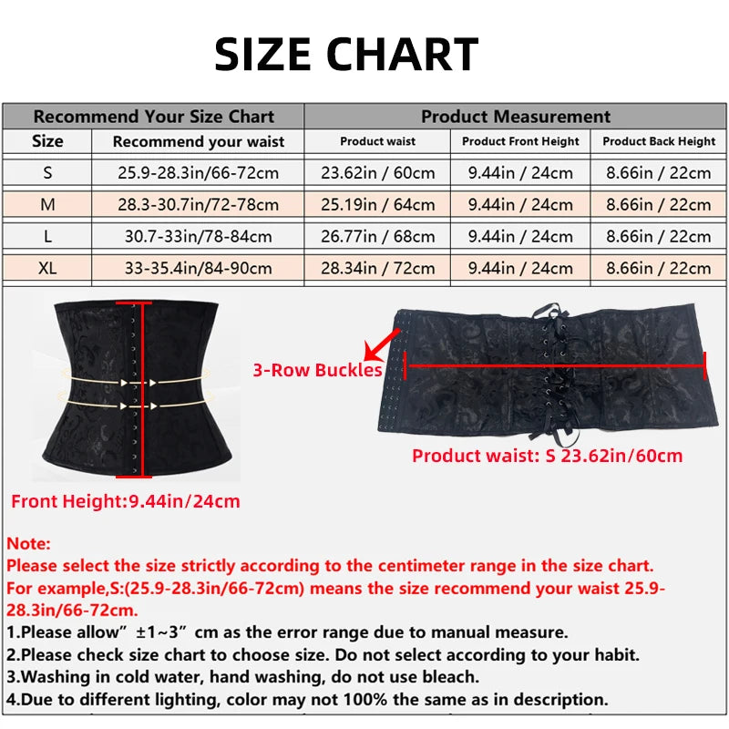 European Style Corset Shapewear Women with 3-Row Buckles Waist Trainer Bodice Slimming Bust Lifter Tight Fit Fashion Shaping Top Aviola
