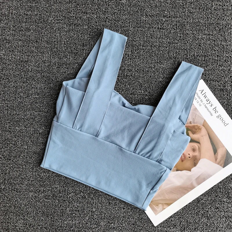 Women Sexy Crop Tops Yoga Bra Female Streetwear Sleeveless Camis Seamless Sport Lingerie Tee Fitness Bra Tanks Workout Bras Aviola