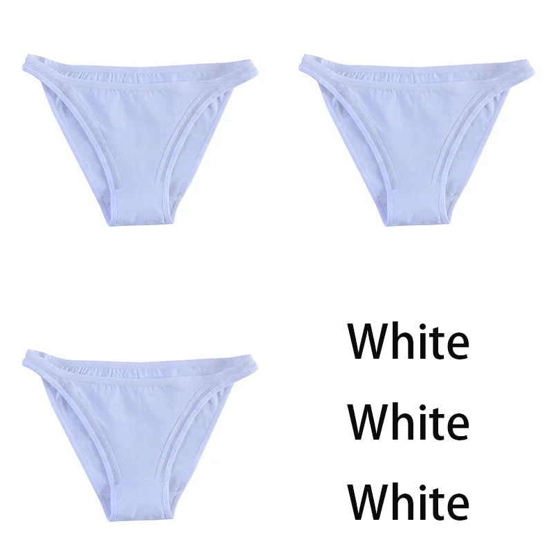 3Pcs/set Women Cotton Panties Female Mesh Underpants Solid Color Bikini Briefs Underwear Ladies Sexy Panty Girls Lingerie Aviola