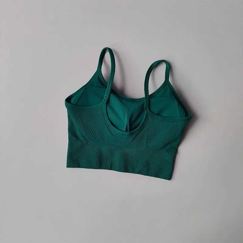 Women Breathable Sports Bra Fitness Tops Gym Crop Top Brassiere Push Up Camisole Sport Bras Gym Workout Top Letter Yoga Bra Aviola