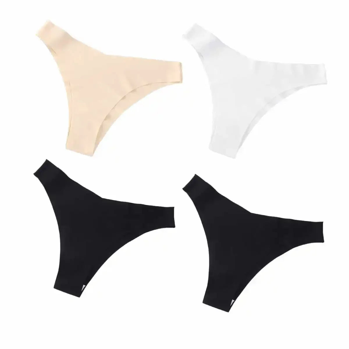 4Pcs/Set Seamless Panties Women Low Rise V-Shaped Briefs Ice Silky Quick-Drying Sport Female Underpants Underwear Aviola
