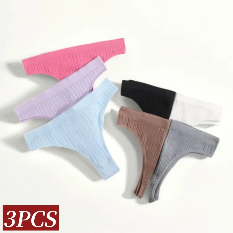 3Pcs/Set Seamless Panties Women Low Waist Briefs Soft Underwear Solid Color Sexy Lingerie Female Underpants Stretch Panty Aviola