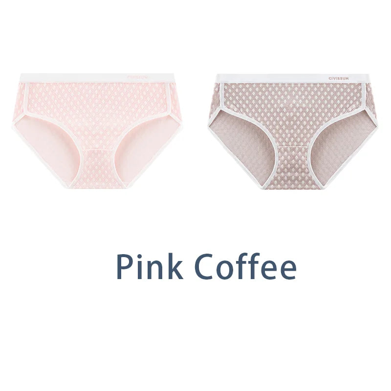 2PCS/Set Women Plus Size Modal Antibacterial Underwear Sexy Jacquard Sport Panties Comfort Briefs Girls Soft Lingerie Aviola