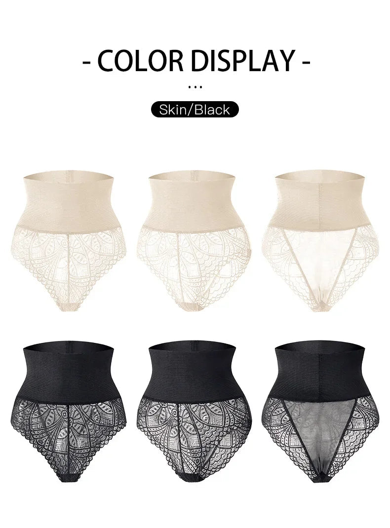Women's Lace Tummy Control Panties High Waist Slimming Shaper Briefs Sexy Body Shapewear with Butt Lifting and Hourglass Fit Aviola
