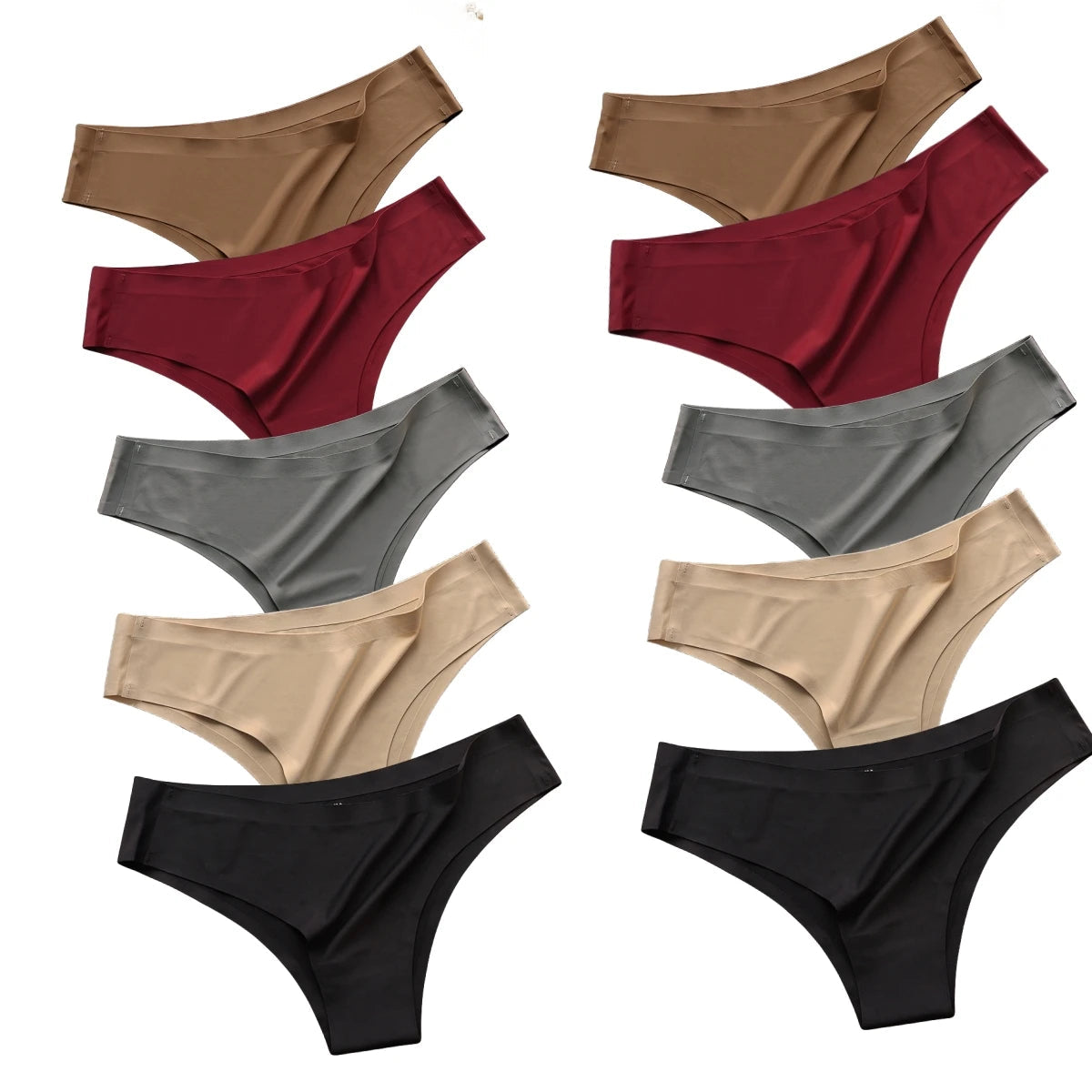 10Pcs/Set Seamless Panties Women Ice Silk Underwear Sexy Sports Briefs Low Waist Panties Female Soft Ultra-thin Lingerie Aviola