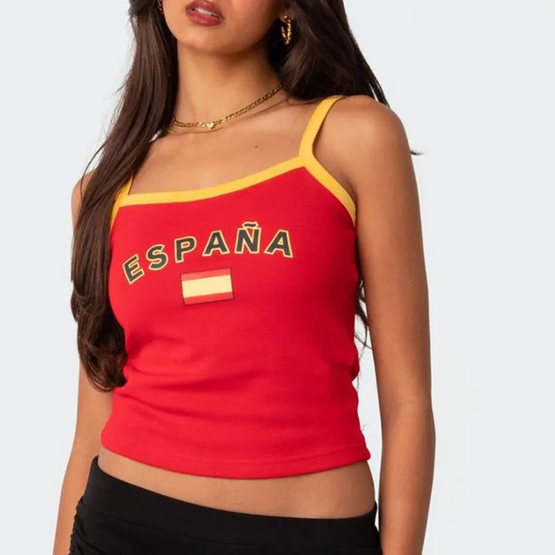 Y2K European and American New Product Women's Short sleeved Round Neck Casual Letter Printing Minimalist Style T-shirt Aviola