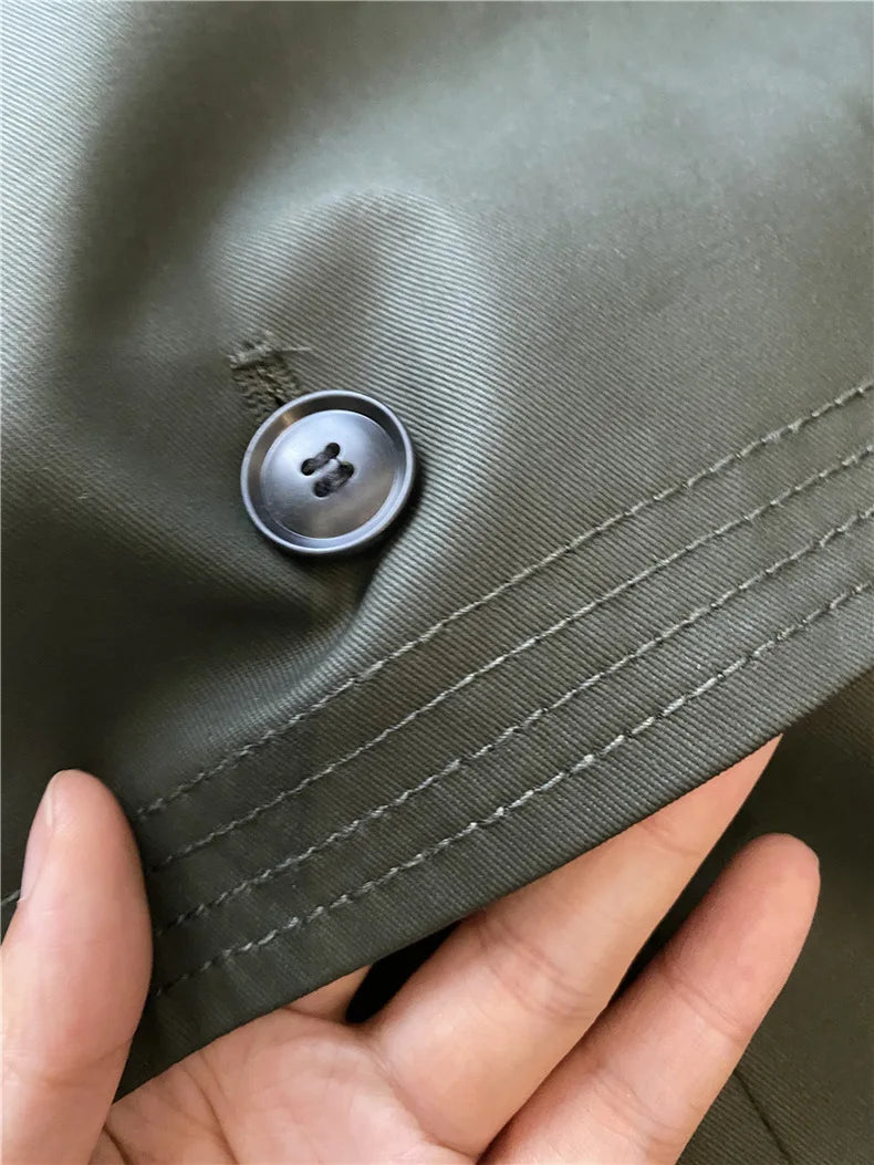 RARF 2024 autumn new women's fashion pocket double breasted waxed leather short trench coat women's top coat Aviola