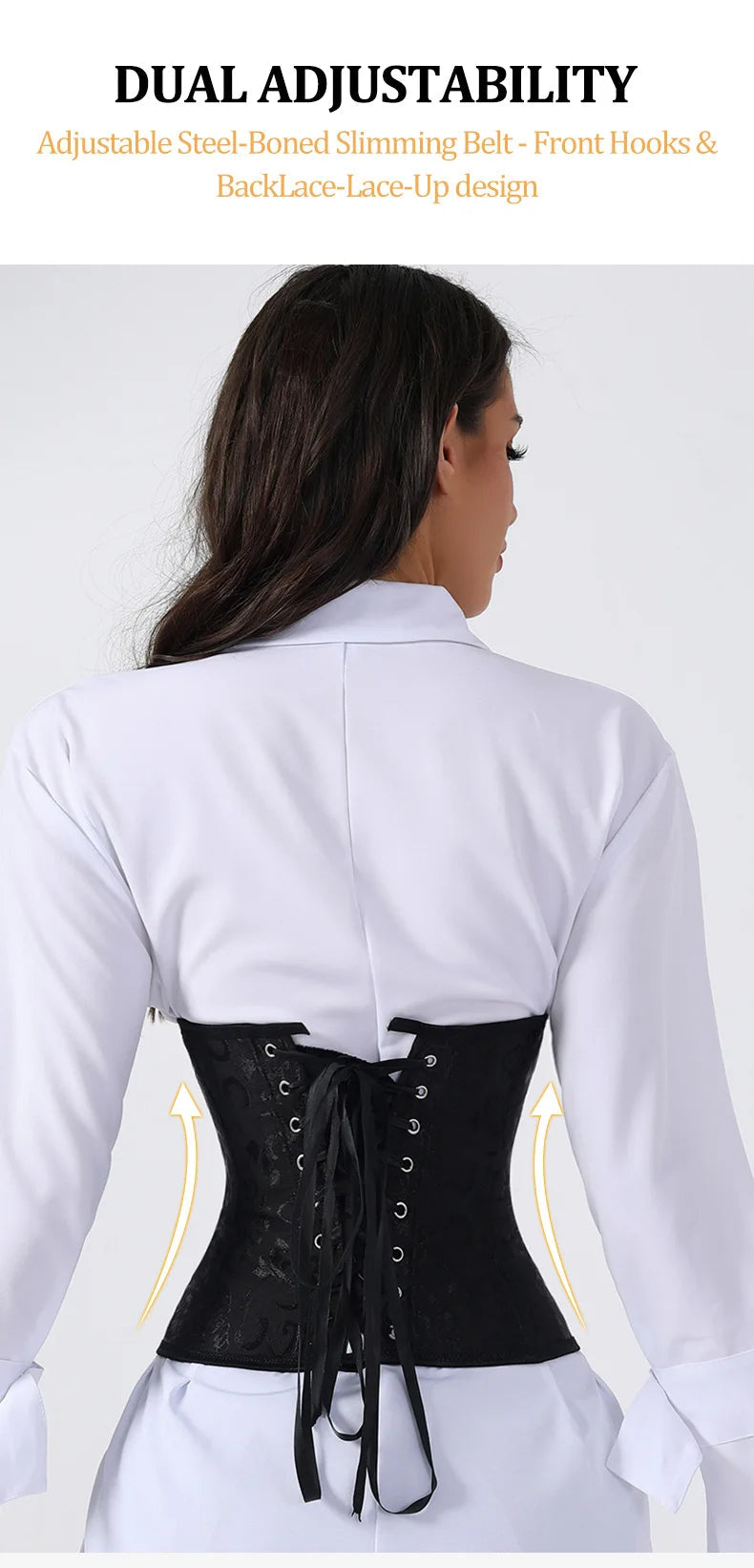 European Style Corset Shapewear Women with 3-Row Buckles Waist Trainer Bodice Slimming Bust Lifter Tight Fit Fashion Shaping Top Aviola